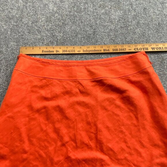 Talbots Skirt Womens 16P Orange  A-Line Pure Irish Linen‎ Lined Business casual - Picture 8 of 12